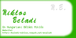 miklos beladi business card