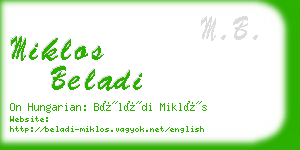 miklos beladi business card